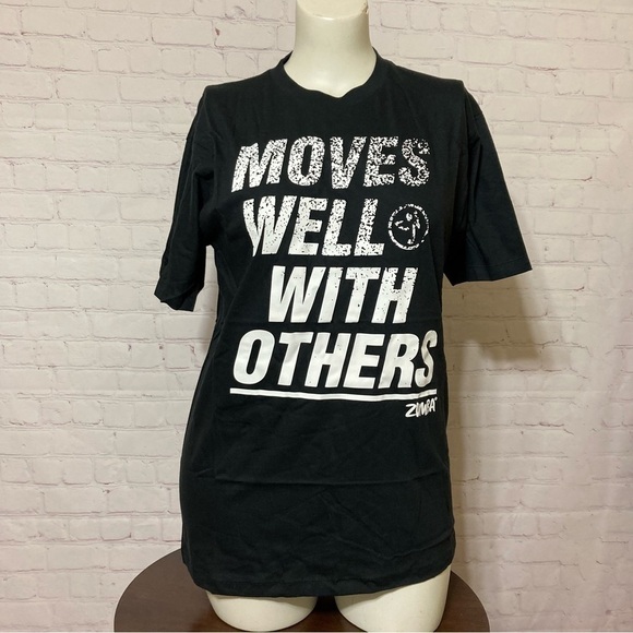 Zumba Fitness Other - ZUMBA T-Shirt “MOVES WELL WITH OTHERS” customazible 100% cotton Large new